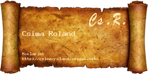 Csima Roland névjegykártya